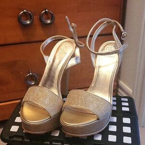 Gold Guess, High heel sandals